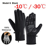 NEWBOLER 100% Waterproof Winter Cycling Gloves Windproof Outdoor Sport Ski Gloves For Bike Bicycle Scooter Motorcycle Warm Glove