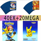 60PCS Pokemon Cards TAKARA TOMY Game VMAX GX EX MEGA English Trading Booster Box Shining Card Kids Collection Battle Toys Gift