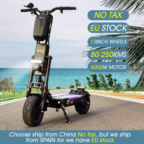 FLJ 13inch Fat Wheel E Scooter with 90-150kms 6000W Range Dual Engine drive big wheel Scooter 40Ah 50AH Battery Hot Sale E Bike