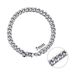 Jiayiqi 3-11 mm Men Chain Bracelet Stainless Steel Curb Cuban Link Chain Bangle for Male Women Hiphop Trendy Wrist Jewelry Gift