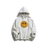 GONTHWID Zipper Pocket Smile Face Patchwork Fleece Hoodies Sweatshirts Streetwear Mens Hip Hop Casual Pullover Hooded Male Tops