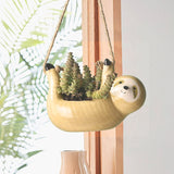 Creative Ceramic Hanging Flower Plant Pots Scindapsus Chlorophytum Hanging Flower Basket Cartoons Animal Vase Garden Decoration