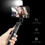 FANGTUOSI Wireless bluetooth selfie stick foldable mini tripod with fill light shutter remote control for IOS Android