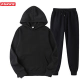 FGKKS Fashion Brand Men Sets Tracksuit Autumn New Men&#39;s Hoodies + Sweatpants Two Piece Suit Hooded Casual Sets Male Clothes