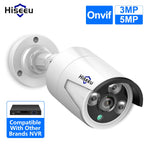 Hiseeu 5MP 3MP Audio IP Security Surveillance Camera POE H.265 Outdoor Waterproof IP66 CCTV Camera P2P Video Home for POE NVR