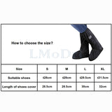 LMoDri Motorcycle Rain Shoes Covers Waterproof Bicycle Thicker Scooter Nonslip Boot Overshoes Rainproof Shoe Cover Boot Reusable