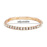 L003 CZ Crystal Bracelet Bangle Stretch Bling Single Row Rhinestones Bracelets For Women Elasticity Wedding Bridal Gift Jewelry