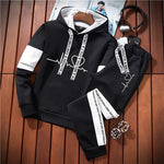 Tracksuit Women Hoodies Sweatshirt and Pants Sets Pullover Hooded Sweatshirts White Black Autumn Spring Outfits Suit Female New