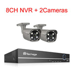 Techage Security Camera System 8CH 5MP HD POE NVR Kit CCTV Two Way Audio AI Face Detect Outdoor Video Surveillance IP Camera Set