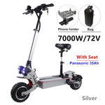 FLJ 72V 7000W Electric Scooter with Dual motors engines acrylic led pedal Top Speed E Bike Scooter electrico