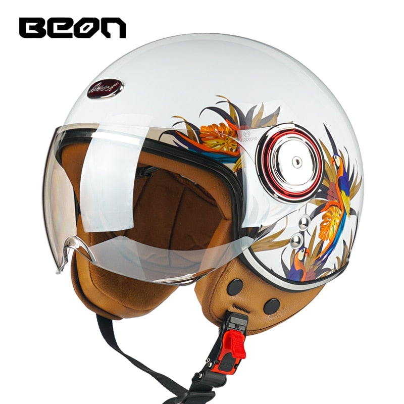 Capacete BEON 110B casco moto Open Face beon moto casco Jet Vintage Retro caschi  scooter certificazione ECE - AliExpress