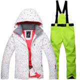 Winter Women Ski Suit Thermal Ski Jacket Pants Set Windproof Waterproof Snowboarding Jacket Female Skiing Suits Snow Coat