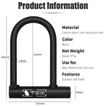 WEST BIKING Bicycle U Lock MTB Road Bike Padlock 2 Keys Anti-theft Safety Motorcycle Scooter Cycling Lock Bicycle Accessories