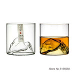 Japan 3D Mountain Whiskey Glass Glacier Old Fashioned Whisky Rock Glasses Whiskey-glass Wooden Gift Box Vodka Cup Wine Tumbler