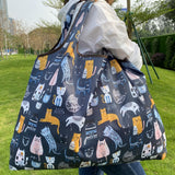 Pink Cartoon Large Capacity Reusable Grocery  Shopping Bag Handbag Foldable Eco Women&#39;s  Washable Gift Bag