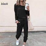 Tracksuit Women Hoodies Sweatshirt and Pants Sets Pullover Hooded Sweatshirts White Black Autumn Spring Outfits Suit Female New