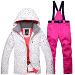 Winter Women Ski Suit Thermal Ski Jacket Pants Set Windproof Waterproof Snowboarding Jacket Female Skiing Suits Snow Coat