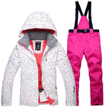 Winter Women Ski Suit Thermal Ski Jacket Pants Set Windproof Waterproof Snowboarding Jacket Female Skiing Suits Snow Coat