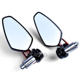 7/8&quot; 22mm CNC Motorcycle Rearview Mirrors Universal Blue Glass Scooter Bar End Handlebar Mirror Rear View Mirror Accessories