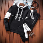 Tracksuit Women Hoodies Sweatshirt and Pants Sets Pullover Hooded Sweatshirts White Black Autumn Spring Outfits Suit Female New