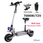 FLJ 72V 7000W Electric Scooter with Dual motors engines acrylic led pedal Top Speed E Bike Scooter electrico