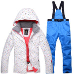 Winter Women Ski Suit Thermal Ski Jacket Pants Set Windproof Waterproof Snowboarding Jacket Female Skiing Suits Snow Coat