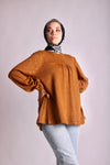 Camel knitted sweater.