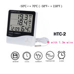 Oauee LCD Electronic Digital Temperature Humidity Meter Indoor Outdoor Thermometer Hygrometer Weather Station Clock HTC-1 HTC-2