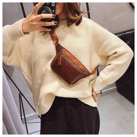 Waist Bags PU Leather Pack Shoulder Bag Ladies Alligator Pattern Waist Pack Women Belt Multifunctional Chest Bag cross body bags