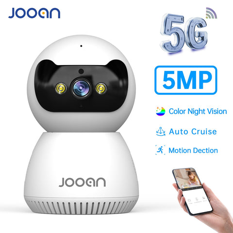 Jooan 5MP 3MP IP Camera 5G WiFi Baby Monitor Indoor Security Camera 2-Way Audio Color Night Vision Wireless Baby Camera