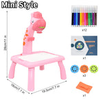 Children Led Projector Art Drawing Table Toys Kids Painting Board Desk Arts Crafts Educational Learning Paint Tools Toy for Girl