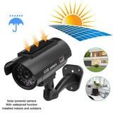 Solar Power Dummy Camera Outdoor Simulation Indoor Bullet LED Light Monitor Security Waterproof Fake  CCTV Surveillance