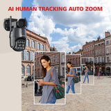 IP Camera Wifi/4G Sim Card PTZ HD 4MP 8MP Dual Lens 2.8mm-8mm Outdoor AI Human Tracking Color Night Vision Audio Security Camera