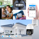 JOOAN 5MP 3MP PTZ IP Camera Outdoor 4X Digital Zoom Night Full Color Two Way Audio Security CCTV Camera Wireless WiFi Camera