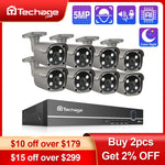 Techage Security Camera System 8CH 5MP HD POE NVR Kit CCTV Two Way Audio AI Face Detect Outdoor Video Surveillance IP Camera Set