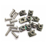 10 Set Plastic Cover Silver Stainless Steel Screw Bolt and U Type Clips with Nut M6 6mm M5 5mm for Motorcycle Scooter ATV Moped