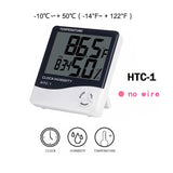 Oauee LCD Electronic Digital Temperature Humidity Meter Indoor Outdoor Thermometer Hygrometer Weather Station Clock HTC-1 HTC-2