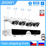 Jooan 10CH NVR 3MP 5MP Wireless CCTV System Audio Record Outdoor P2P Wifi IP Security Camera Set Video Surveillance Kit NVR Set