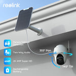 Reolink Argus PT 4MP Solar Panel 2K WiFi Camera PT Rechargeable Battery/Solar Powered Smart Detection Outdoor Security Camera