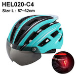 NEWBOLER Cycling Helmet Man Women LED Light Helmet Road Mountain Bike Helmet Lens For Riding Bicycle Sports Skateboard Scooter