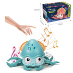 Crawling Crab Baby Toys with Music LED Light Up Musical Toys for Toddler Automatically Avoid Obstacles Interactive Toys for Kids