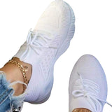 Sneakers Shoes 2022 Fashion Lace Up Platform Shoes for Women&#39;s Summer Plus Size Flat Mesh Sports Shoes Woman Vulcanize Shoes