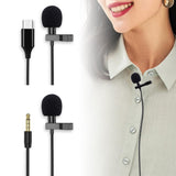 Wired Microphone USB Condenser Mic Computer Recording Microphone Type-C Mobile Phone Camera Interview Live Broadcast Collar Clip