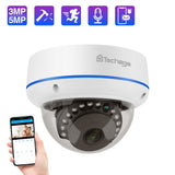 Techage 5MP Security POE Camera 3MP 48V Dome Outdoor Indoor IP Camera Audio Video Network Surveillance Camera for POE NVR System