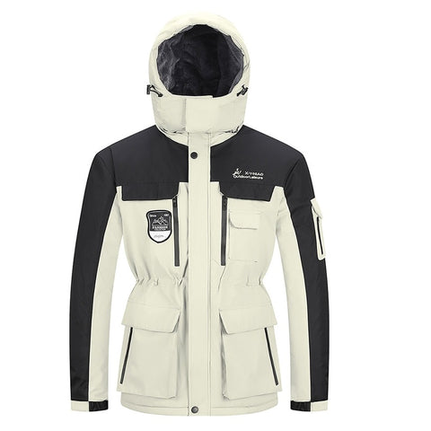 Waterproof Thick Warm Winter Men&#39;s Fleece Jacket Large Size 7XL 8XL Anorak Male Coat Quilted Hooded Windbreaker Casual Men Parka