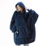 Blanket with Sleeves Women Oversized Winter Hoodie Fleece Warm Hoodies Sweatshirts Giant TV Blanket Women Hoody Robe Couple Men