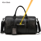 Luxury Genuine Leather Men Women Travel Bag Cow Leather Carry On Luggage Bag Travel Shoulder Bag Male Female Weekend Duffle Bag