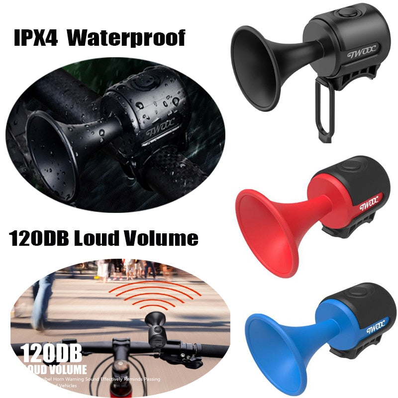 120db Electric Bicycle Horn Loud Bike Bell With Warning Sound Bike Horns  With Warning Sound And Battery For Kids Scooters Bikes