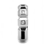 Men Stainless Steel Synthetic Crystal Rings TK3281 - shop.livefree.co.uk
