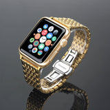 Stainless Steel Apple Watch Gold iWatch Band - shop.livefree.co.uk